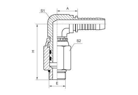 90°SAE O-Ring Boss Swivel Male