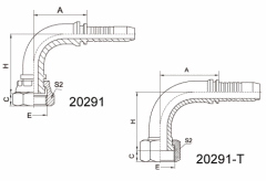 90°Metric Female Flat Seat