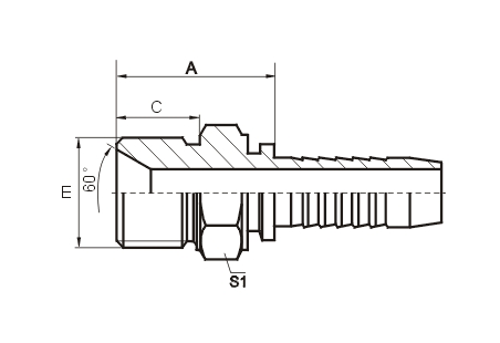 Metric Male Double Use For 60°Cone Seat