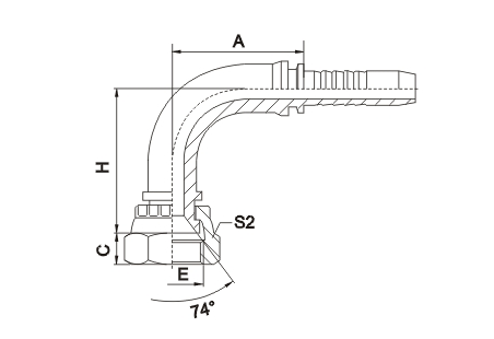 90°GB Metric Male 74°Cone Seat