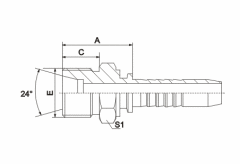 Metric Male 24°Cone Seat