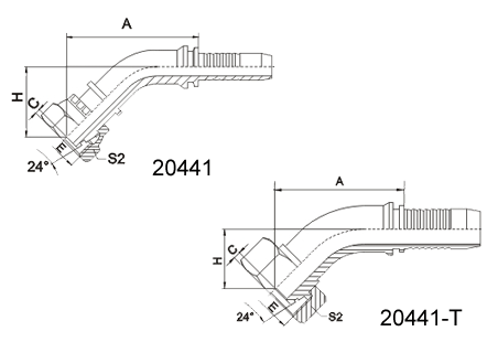 45°Metric Female 24°Cone O-Ring