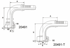 90°Metric Female 24°Cone O-Ring