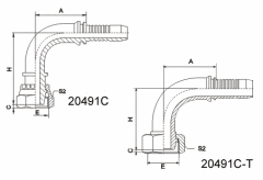 90°Metric Female 24°Multiseal