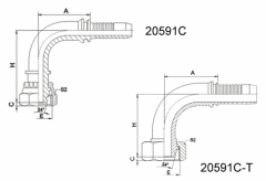 90°Metric Female 24°Multiseal