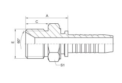 BSP Male Double USE For 60°Cone Seat OR Bonded Se