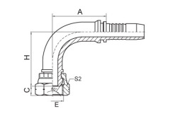 90°BSP Female 60°Cone