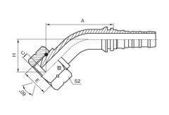 45°BSP Female 60°Cone