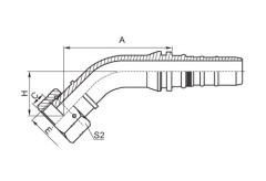 45°ORFS Female Flat Seat