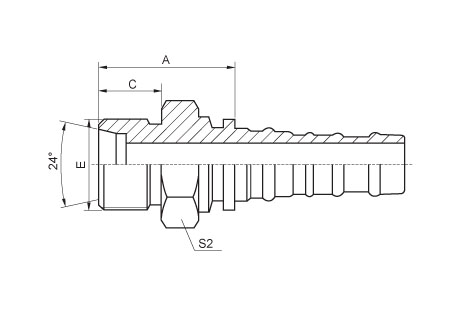 straight metric  male Cone Seat