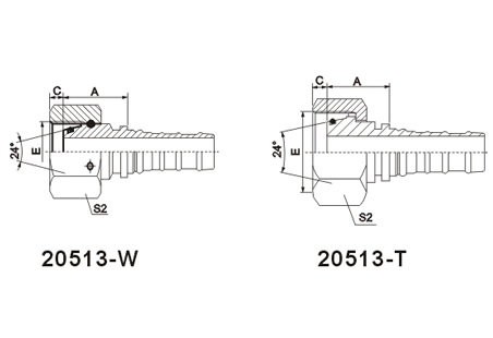 Metric Female 24°Cone  fitting