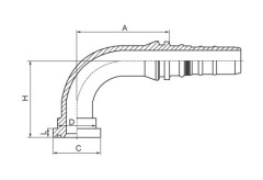 90°elbow SAE Flange