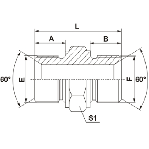 Metric Male Double USE For 60°Cone Seat OR Bonded Seal