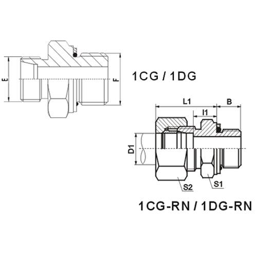 Bsp Thread Stud Ends With O-Ring Sealing