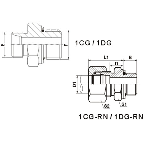 Bsp Thread Stud Ends With O-Ring Sealing