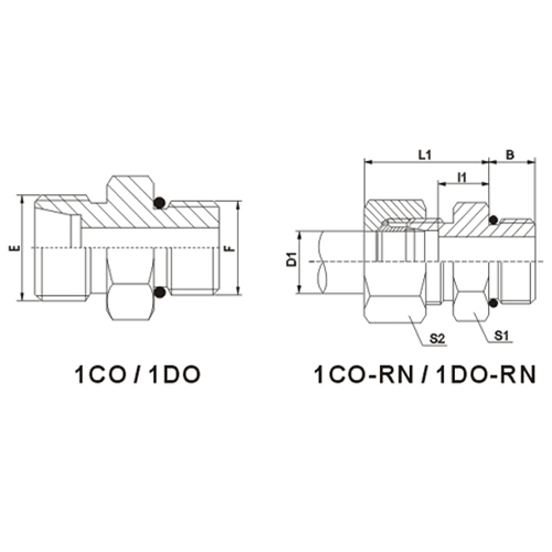 Metric straight adapter