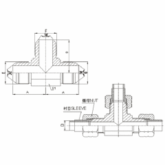 JIC male Tee adapter