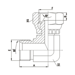 90°Elbow Bsp Male 60°Seat