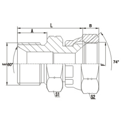 JIC Male 74° Seat