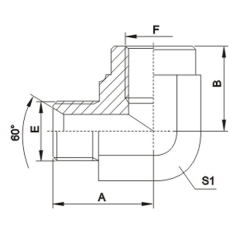 90°Elbow Bsp thread adapter