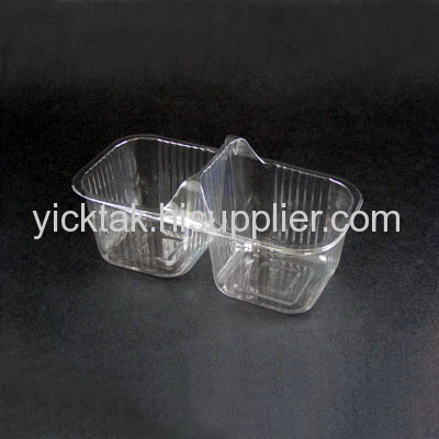 Disposable Plastic Food Container(Dual Bread Container)