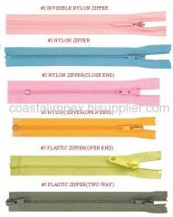 NYLON & PLASTIC ZIPPER