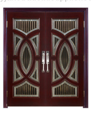 wood glass door