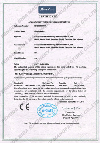 CE Certificate