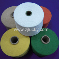 regenerated cotton/polyester yarn for weaving