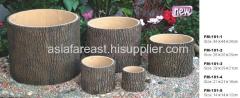 wooden pot