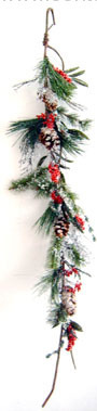 PVC PINE CONE BERRY GARLAND