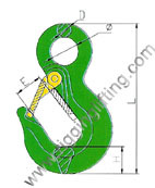 Green Painted Eye Hoist Hook