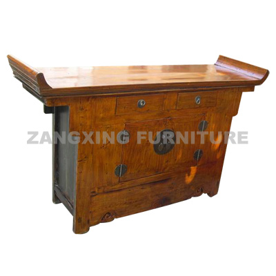 antique elm wood sideboard