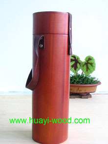 Cylindrical Wooden Wine Box