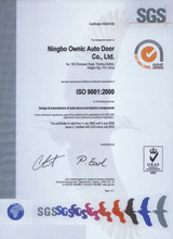 ISO 9001 certificate by SGS