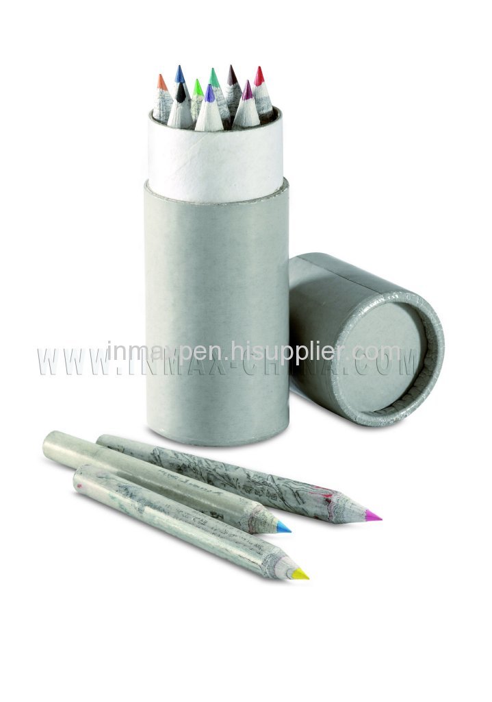 3.5 inch recycled newspaper color pencil