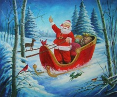 Christmas oil painting