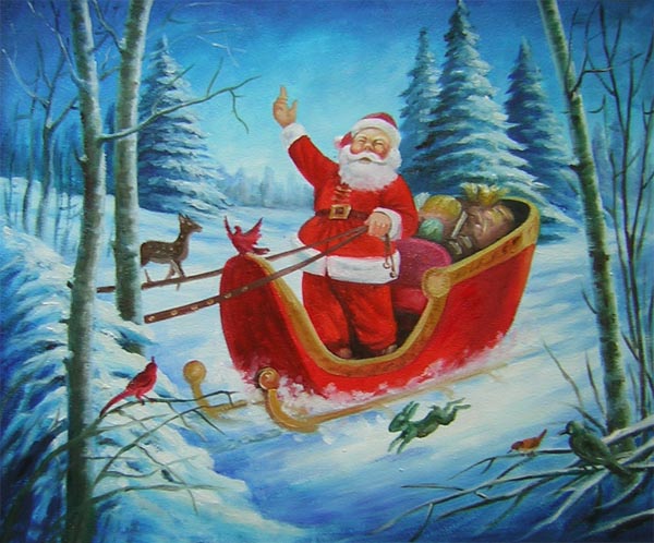 Christmas oil paintings