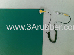 ESD Rubber Sheet with green blue grey