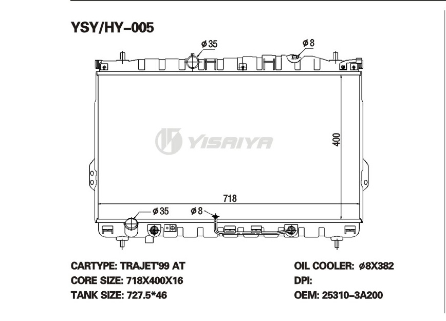 auto radiator for hyundai sonata