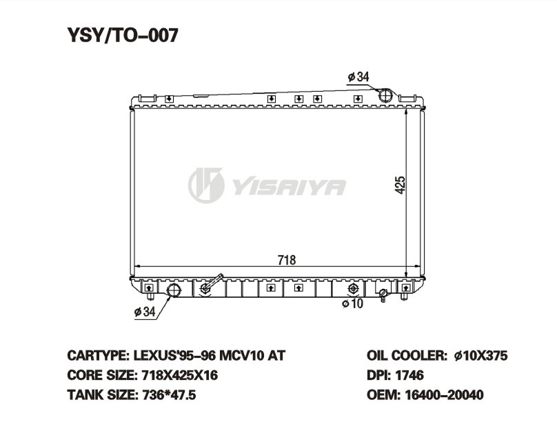 radiator for toyota echo