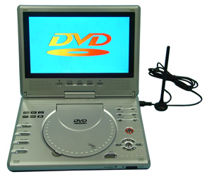 9"180 Rotatable/DVB-T/GAME/Card  Reader /USB Portable DVD Player