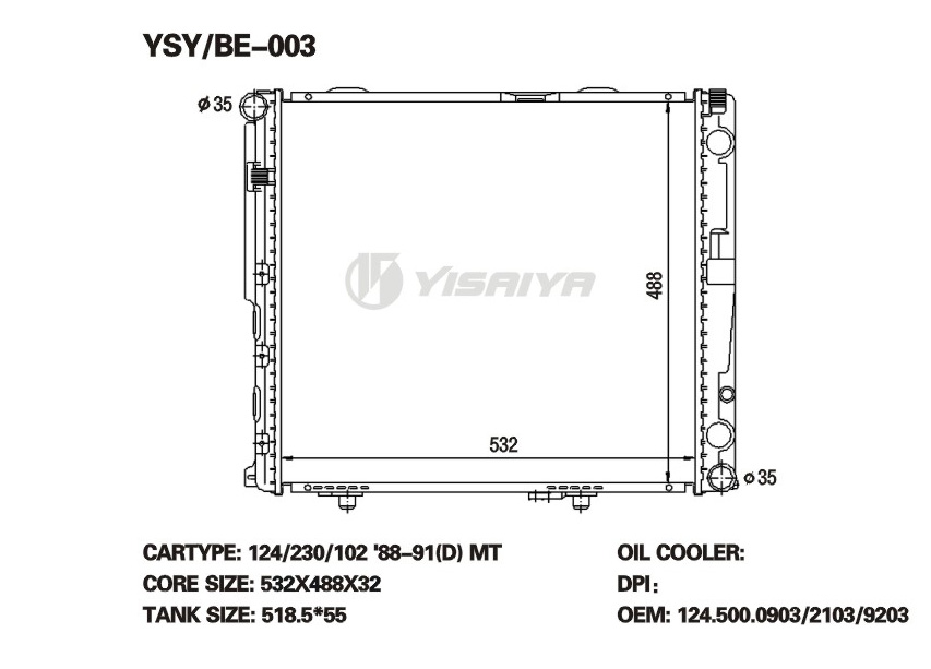 Aluminium Radiator For Benz