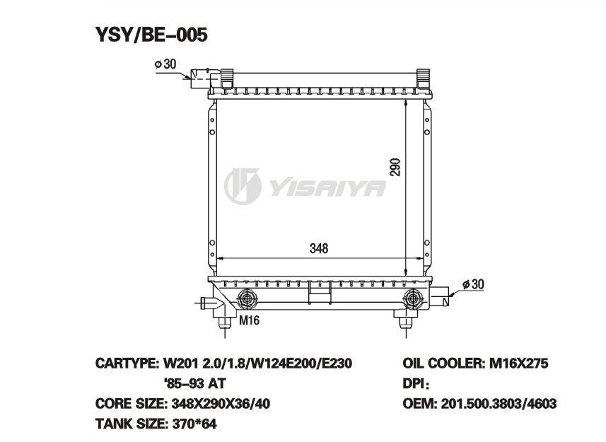 auto radiator for benz w201