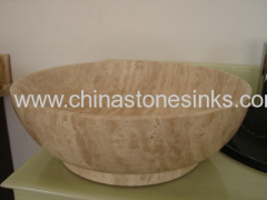 Beige Travertine Bowl Sink