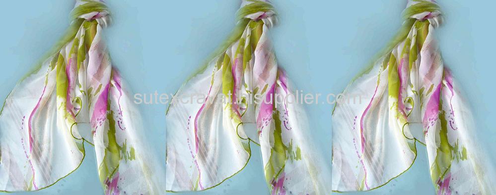 Silk Printing Oblong Scarf