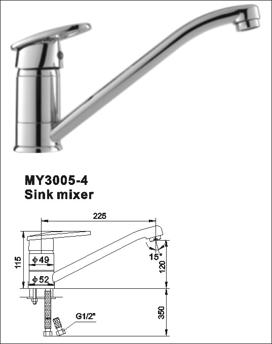 brass kitchen mixer tap