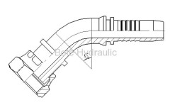 ORFS Flat Seal 45 Elbow Fitting