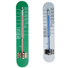 Colour Wooden Back Thermometer