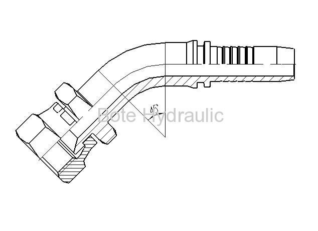 JIS Metric 60 Cone Seal 45 Elbow Fitting